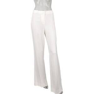 KOBI HALPERIN Women's Wide Leg Flat Front Dress Crease ban Pants in White sz 10
